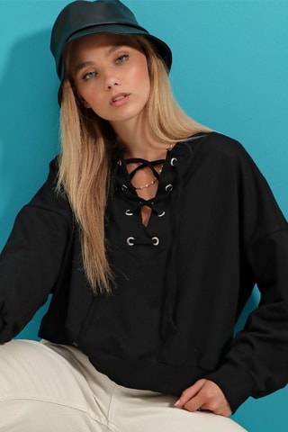 Oversized sweater - Zwart