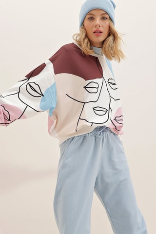 Sweater met capuchon - 
Wit