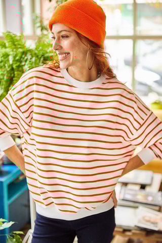 Sweater - Wit en Oranje