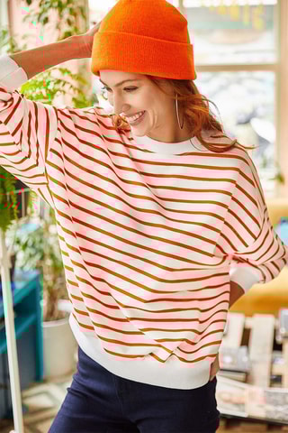 Sweater - Wit en Oranje