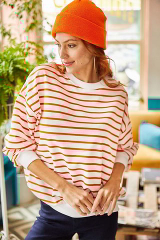 Sweater - Wit en Oranje