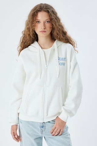 Oversized Sweater met Capuchon - Ecru