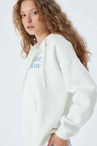Oversized Sweater met Capuchon - Ecru
