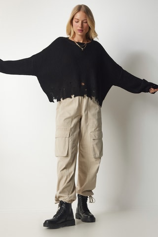 Oversized trui - Zwart