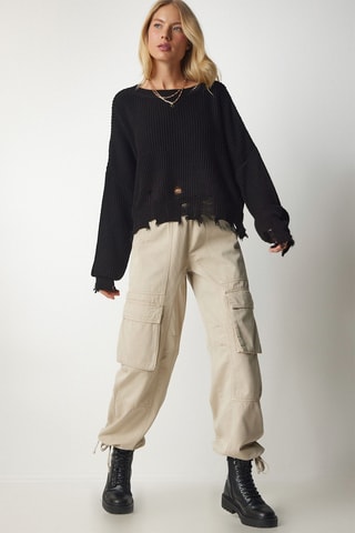 Oversized trui - Zwart