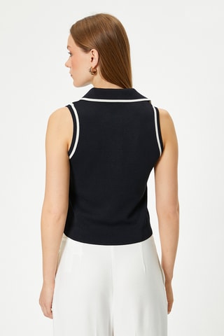 Mouwloze Polo - Marineblauw
