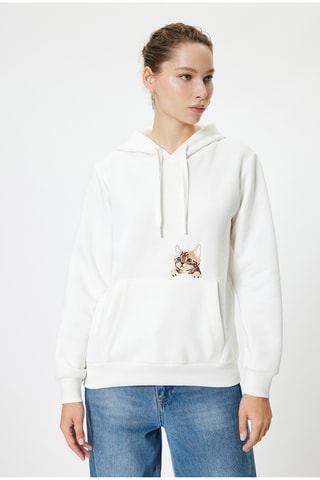 Oversized Sweater met Capuchon - Ecru