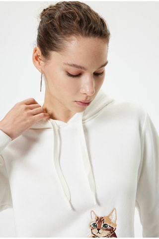 Oversized Sweater met Capuchon - Ecru