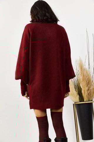 Trui-jurk - Bordeauxrood