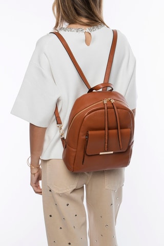 Mochila em couro Stella - Camel