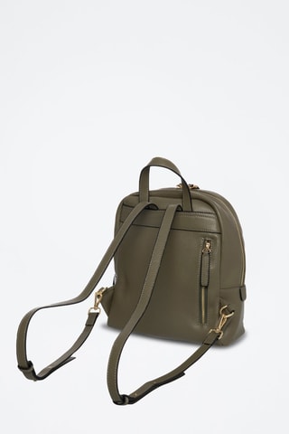 Mochila em couro Stella - Caqui