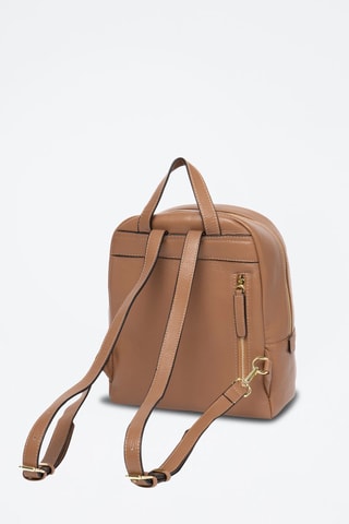 Mochila em couro Stella - Castanho