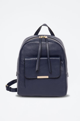 Sac à dos en cuir Stella - Bleu marine