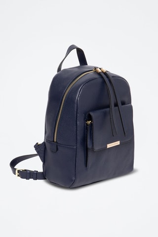 Sac à dos en cuir Stella - Bleu marine