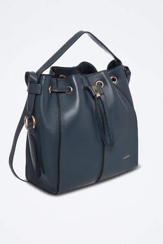 Mala bucket em couro Tony - Azul