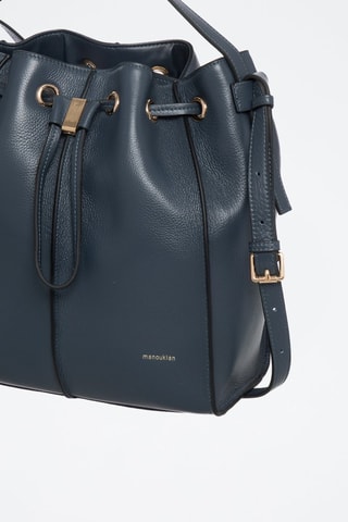 Mala bucket em couro Tony - Azul