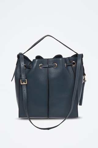Mala bucket em couro Tony - Azul