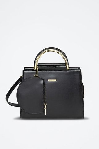 Mala em couro Jasmin Preto - Preto