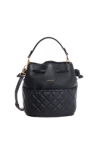 Mala bucket em raspa de couro Virgin - Preto