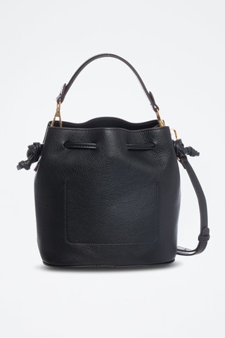 Mala bucket em raspa de couro Virgin - Preto
