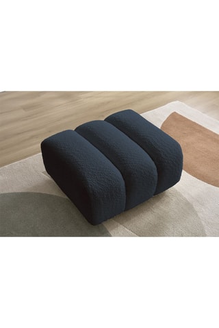 Pouf Talia - Bleu foncé - En tissu bouclette