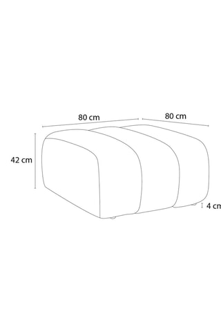 Pouf Talia - Blanc - En tissu bouclette