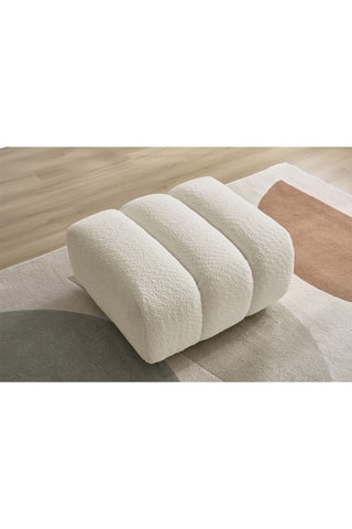 Pouf Talia - Beige - En tissu bouclette