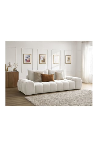 Canapé droit convertible Everest - Blanc - 3 places - En polyester - Couchage 153 x 197 cm