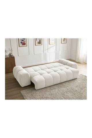 Canapé droit convertible Everest - Blanc - 3 places - En polyester - Couchage 153 x 197 cm