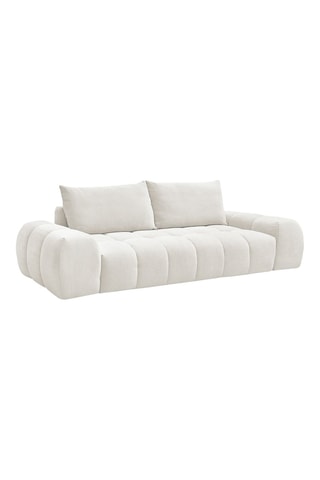 Canapé droit convertible Everest - Blanc - 3 places - En polyester - Couchage 153 x 197 cm
