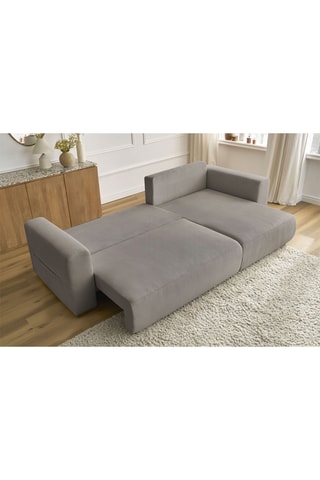 Canapé d'angle réversible convertible Sidonie - Taupe
