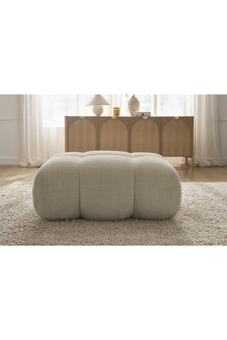 Pouf Ivane - Beige - En tissu texturé