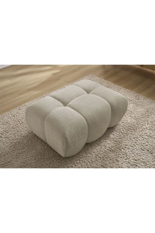 Pouf Ivane - Beige - En tissu texturé