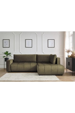 Canapé d'angle droit convertible Arsene Vert