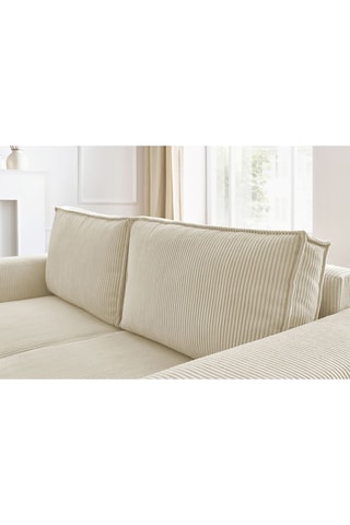 Canapé Nihad - Beige - 2 places - Toucher velours côtelé