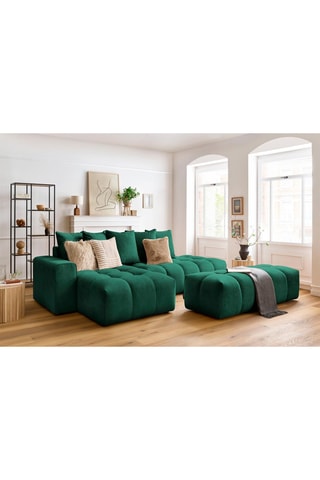 Canapé d'angle gauche et pouf Mont-Blanc - 
Vert