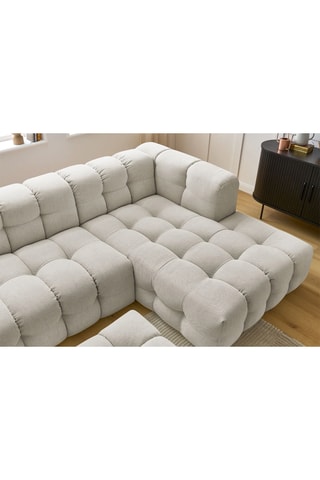Canapé d'angle droit avec pouf Cloud - Beige