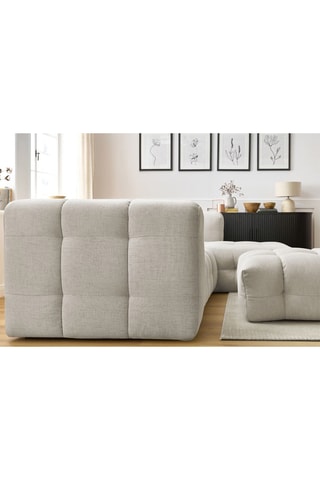 Canapé d'angle droit avec pouf Cloud - Beige