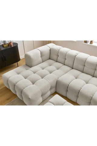 Canapé d'angle gauche avec pouf Cloud - Beige