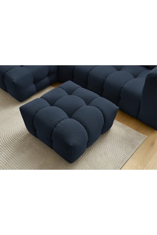 Canapé d'angle gauche avec pouf Cloud - Bleu foncé