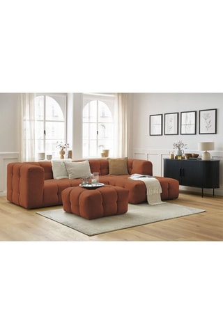 Canapé d'angle droit avec pouf Cloud - Terracotta