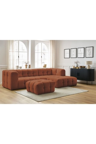 Canapé d'angle droit avec pouf Cloud - Terracotta