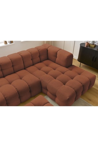 Canapé d'angle droit avec pouf Cloud - Terracotta