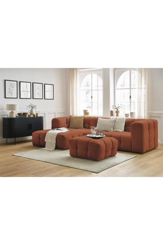 Canapé d'angle gauche avec pouf Cloud - Terracotta