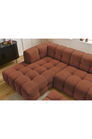 Canapé d'angle gauche avec pouf Cloud - Terracotta