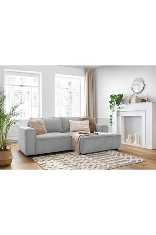 Canapé d'angle droit Nihad compact - 
Gris clair