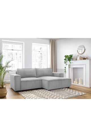 Canapé d'angle droit Nihad compact - 
Gris clair