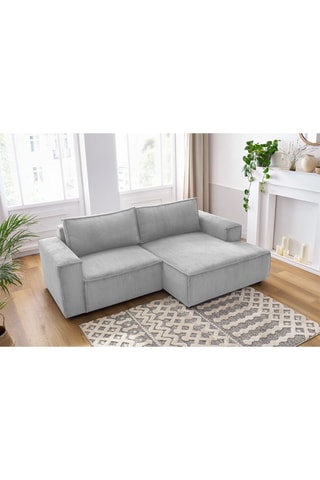 Canapé d'angle droit Nihad compact - 
Gris clair