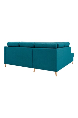 Canapé d'angle gauche convertible Sweden - Bleu canard - Couchage 130 x 200 cm