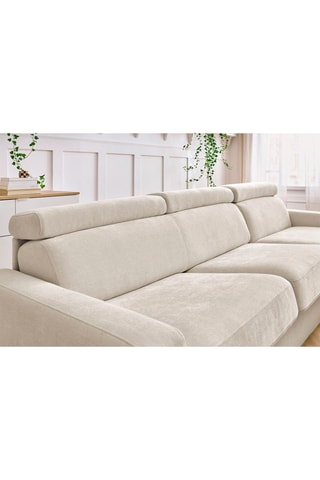 Canapé d'angle réversible convertible Monaco - Beige - Couchage 190 x 140 cm